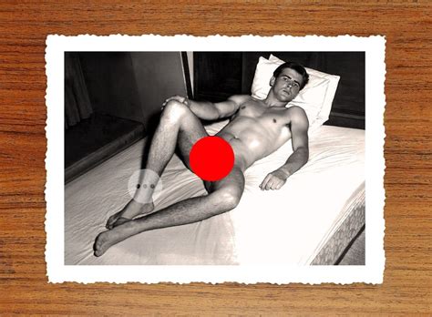Vintage Male Nude Art Photo Print Naked Man In Bed Erotic Vintage