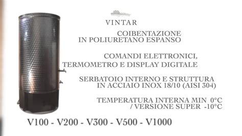 Vintar Serie Inox Botti Acciaio Inox Refrigerate Da 100 A 1000