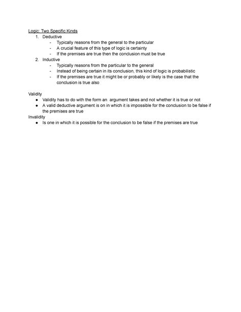 Intro to Logic Deductive Arguments - Logic: Two Specific Kinds 1 ...