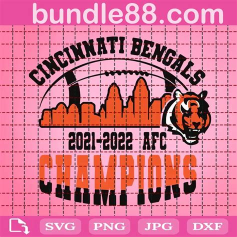 Cincinnati Bengal Afc Champions Svg Svg Png Dxf Eps Cricut Files April