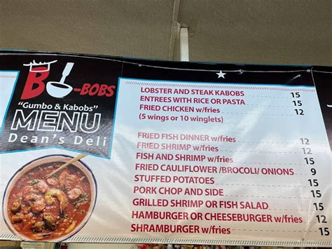 Menu At Bo Bobs Restaurant Houston