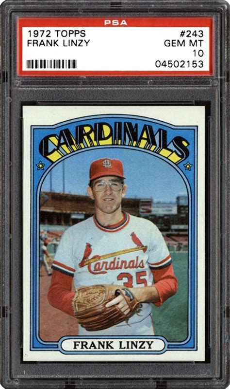 1972 Topps Frank Linzy | PSA CardFacts®