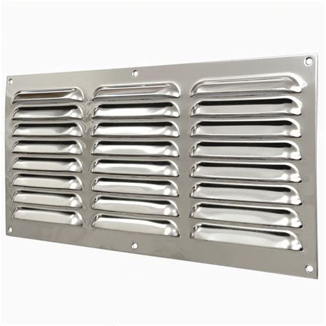 Louvre Air Vent Cover 12 X 6 Polished Stainless Steel Broughtons