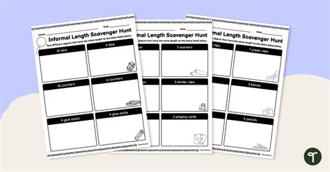 Measuring With Informal Units Scavenger Hunt Teach Starter