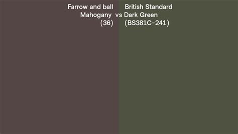 Farrow And Ball Mahogany 36 Vs British Standard Dark Green Bs381c