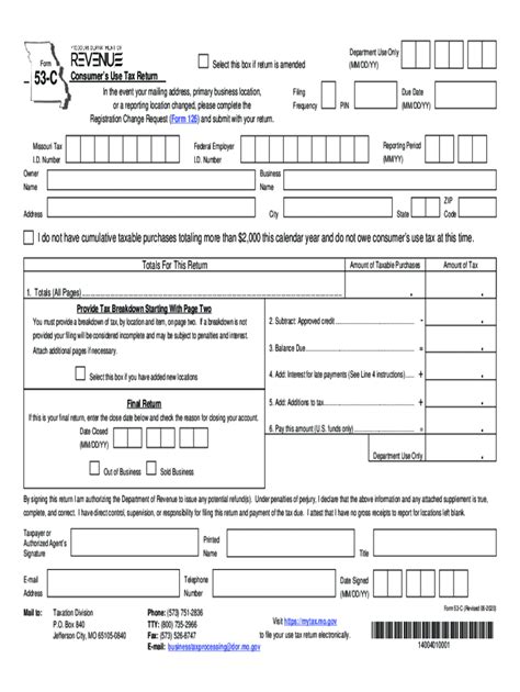 Mo Use Tax 2020 2024 Form Fill Out And Sign Printable Pdf Template