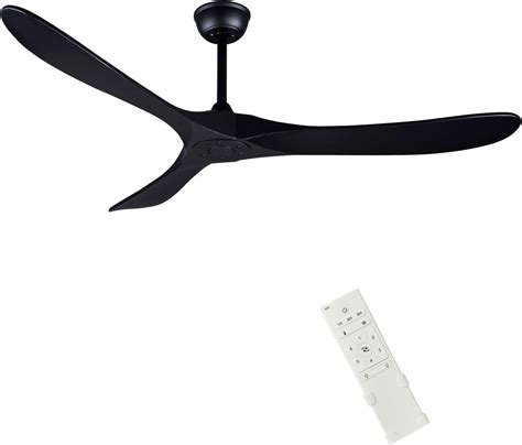 Foblks 60 Black Ceiling Fan With Remote Controlindooroutdoor Wood