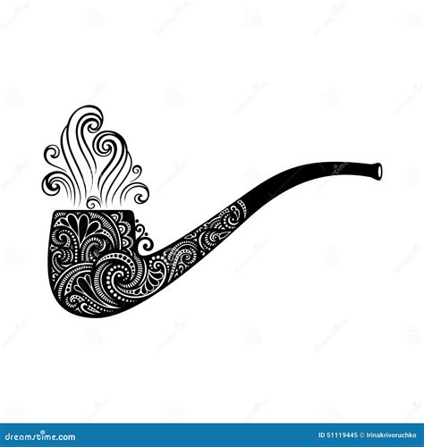 Tobacco Pipe With Starry Magic Smoke Illustration Of Smoking Mixtures