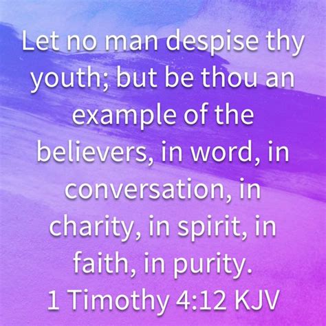 1 Timothy 4 12 Scripture Bible Despised King James Version Kjv