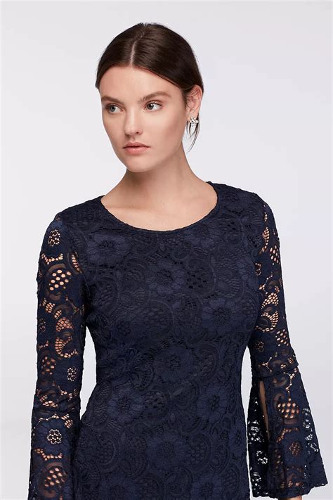 Bell Sleeve Lace Sheath Dress Davids Bridal