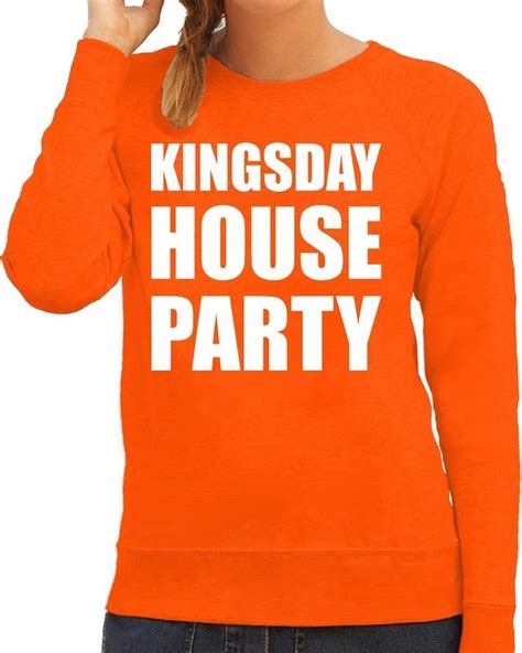 Koningsdag Sweater Trui Kingsday House Party Oranje Voor Dames