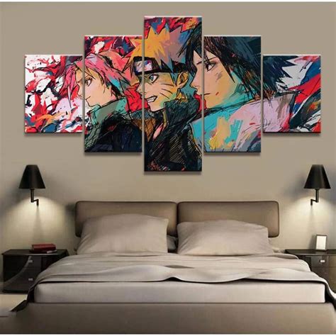 5 stück Ninja Poster Anime Naruto Sasuke Rahmenlose Leinwand Malerei