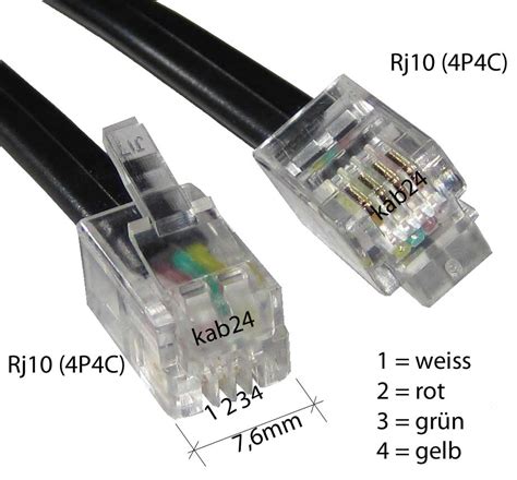 Kab24 Modularkabel RJ10 Stecker 4P4C Auf RJ10 Stecker 4P4C