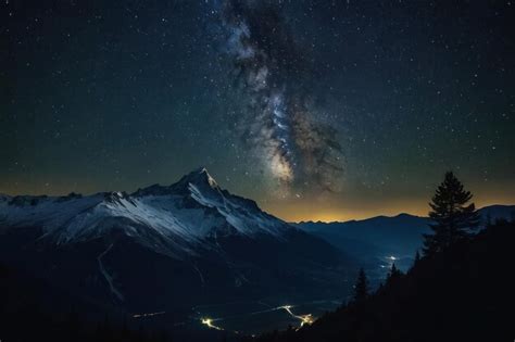 Premium Photo Imagine A Starry Night Sky Above A Silent Mountain