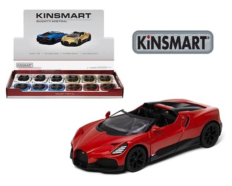 Kinsmart 136 Bugatti Mistral Display Tray Set Of 12 M And J Toys Inc