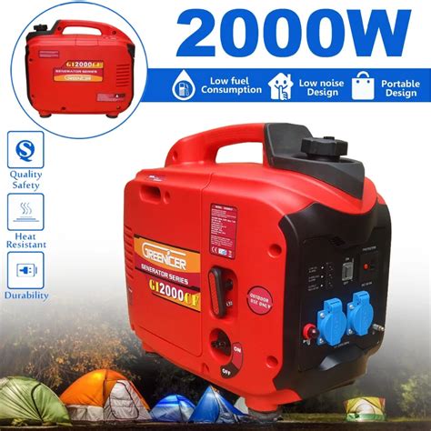 1/2/KW 220V Portable Electric DC/AC Inverter Generator Digital Gasoline ...