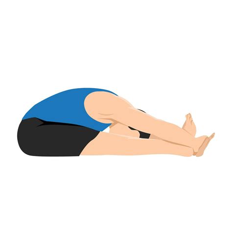 Man Doing Paschimottanasana Seated Forward Bend Exercise