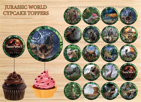 Descarga Instantánea Jurassic World Cupcake Toppers Etsy España