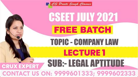 Free Cseet Legal Aptitude Lectures Cseet Online Classes Best Cseet