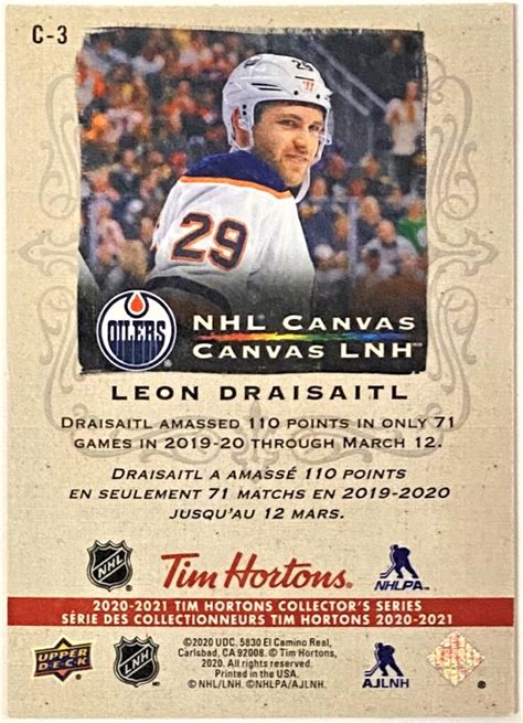 Leon Draisaitl Upper Deck Tim Hortons Collector S Series