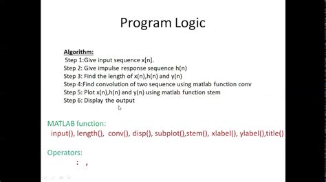 Linear Convolution Of Two Sequence Using Time Domain Youtube