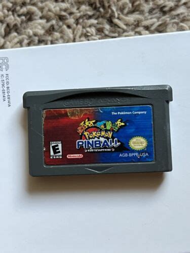 Gba Pokemon Pinball Ruby And Sapphire Nintendo Gameboy Advance Label