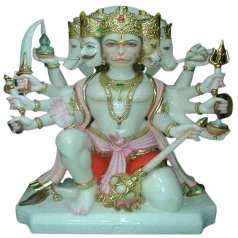 Marble Panchmukhi Hanuman Statue Hemant Murti Kala Kendra Alwar