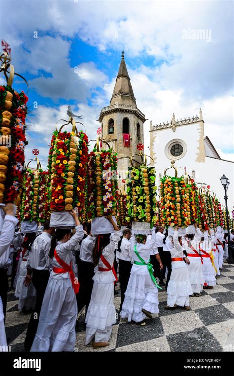 Festa Dos Tabuleiros The Festival Of Trays In Tomar Portugal Stock