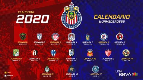 Chivas Clausura 2020 Calendar . I went ahead and designed it myself ...