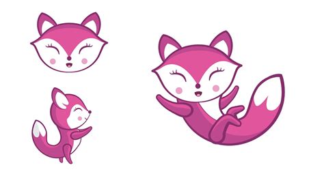 Vector Illustration Of Cute And Smiling Little Pink Fox Character 6980524 Vector Art At Vecteezy