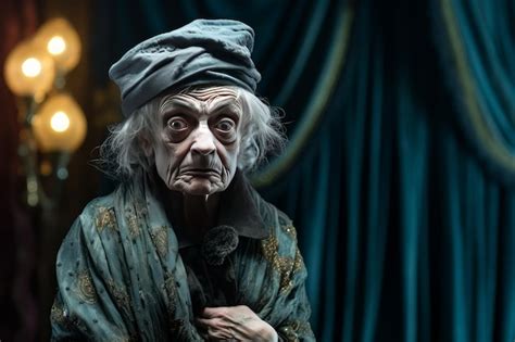 Premium Ai Image Captivating Actor Old Woman In Small Theater