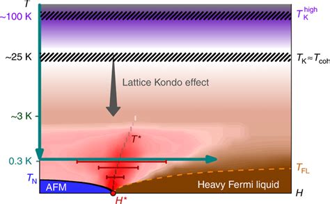 Phase Diagram Of YbRh2Si2 Schematic Temperaturemagnetic Field Phase