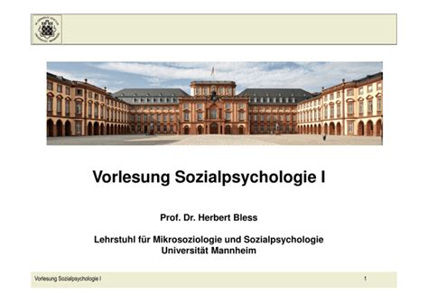 Vorlesung Sozialpsychologie I Sozpsy