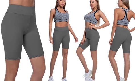 Womens High Waist Cycling Shorts Groupon Goods