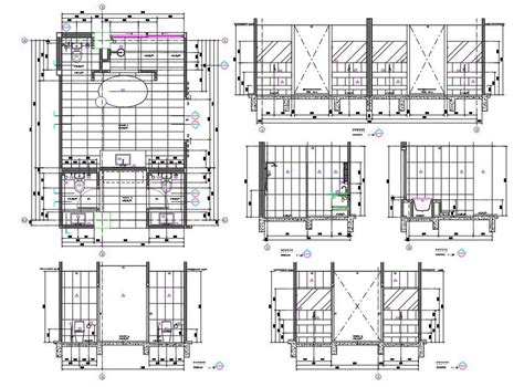 Public Toilet Wash Room Layout Plan Drawing DWG File Cadbull