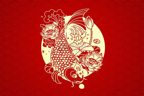 红色喜庆新年剪纸风格背景插画图片下载 正版图片400084689 摄图网