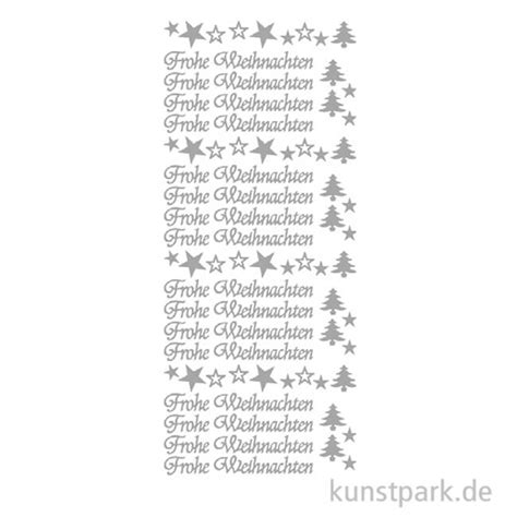 Kreativ Sticker Frohe Weihnachten Motive 2 Silber 10 X 23 Cm