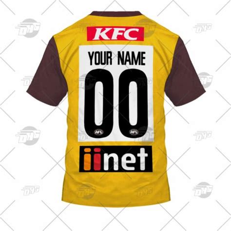 Afl Hawthorn Hawks Custom Name Number 2022 Clash Guernsey T Shirt