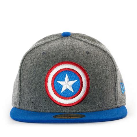 New Era Fitted Cap 59fifty Avengers Captain America Grey Blue Captain