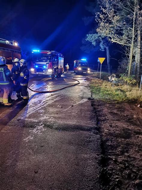 Fatalny wypadek pod Mińskiem Mazowieckim Auto stanęło w płomieniach