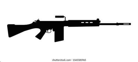 Big Sniper Rifle Silhouette Vector Illustration Stock Vector Royalty