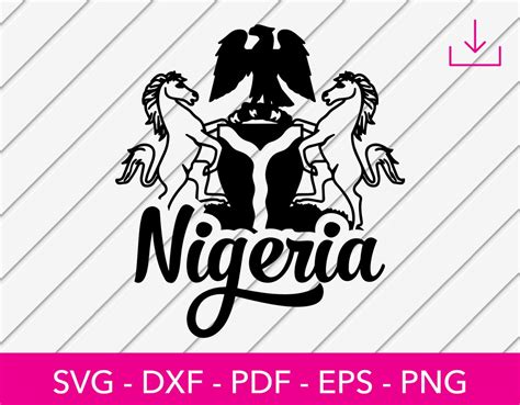 Nigeria Seal Svg Coat Of Arms Svg Badge Nigerian Flag Svg Cut File Png Dxf Cricut Vector