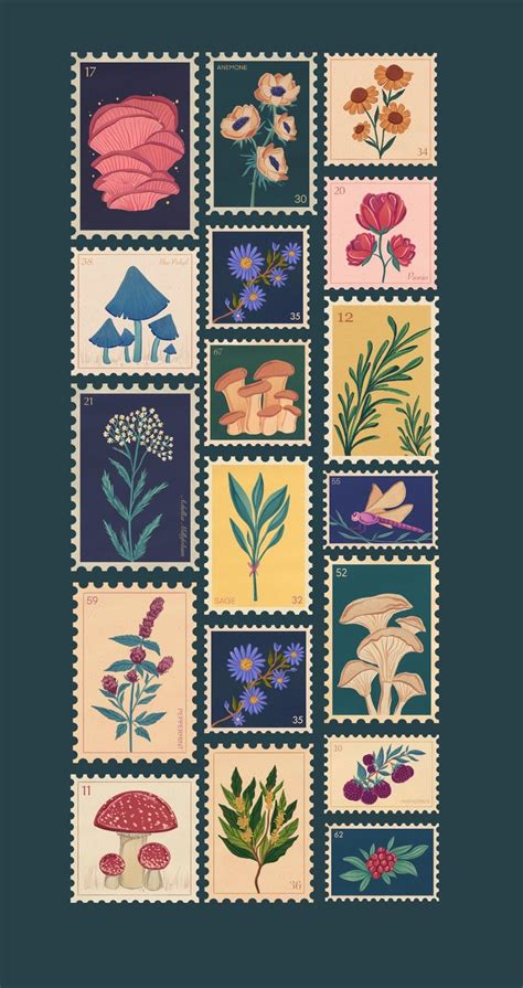 Cute Vintage Stamps In Vintage Poster Art Cute Wallpapers Cute