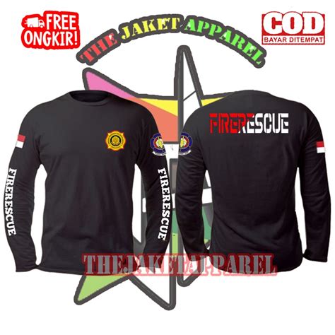 Jual Kaos Damkar Firerescue Lengan Panjang Combed S Baju Kaos