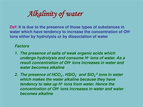 Ppt Alkalinity Of Water Powerpoint Presentation Free Download Id