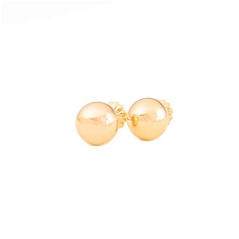 Aros Bolita N 6 Oro 18k Jóvenes Mujer Joyas DM