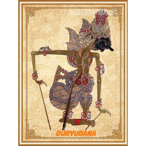 Jual Poster Wayang Kulit Jawa Tokoh Kurawa Duryudana Ukuran Besar Untuk