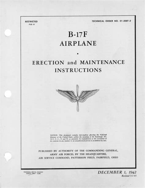 B F Usaaf Maintenance Cover Flight Manuals