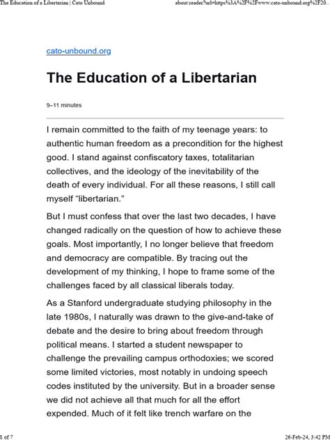 Thiel - Education of A Libertarian | PDF | Pessimism | Libertarianism