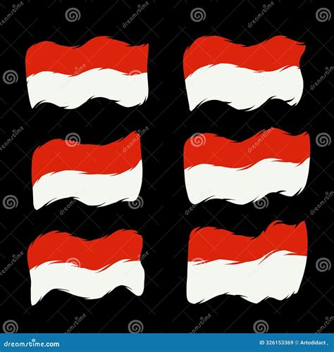 Sets Of Indonesian National Flag Bendera Merah Putih Collection Of